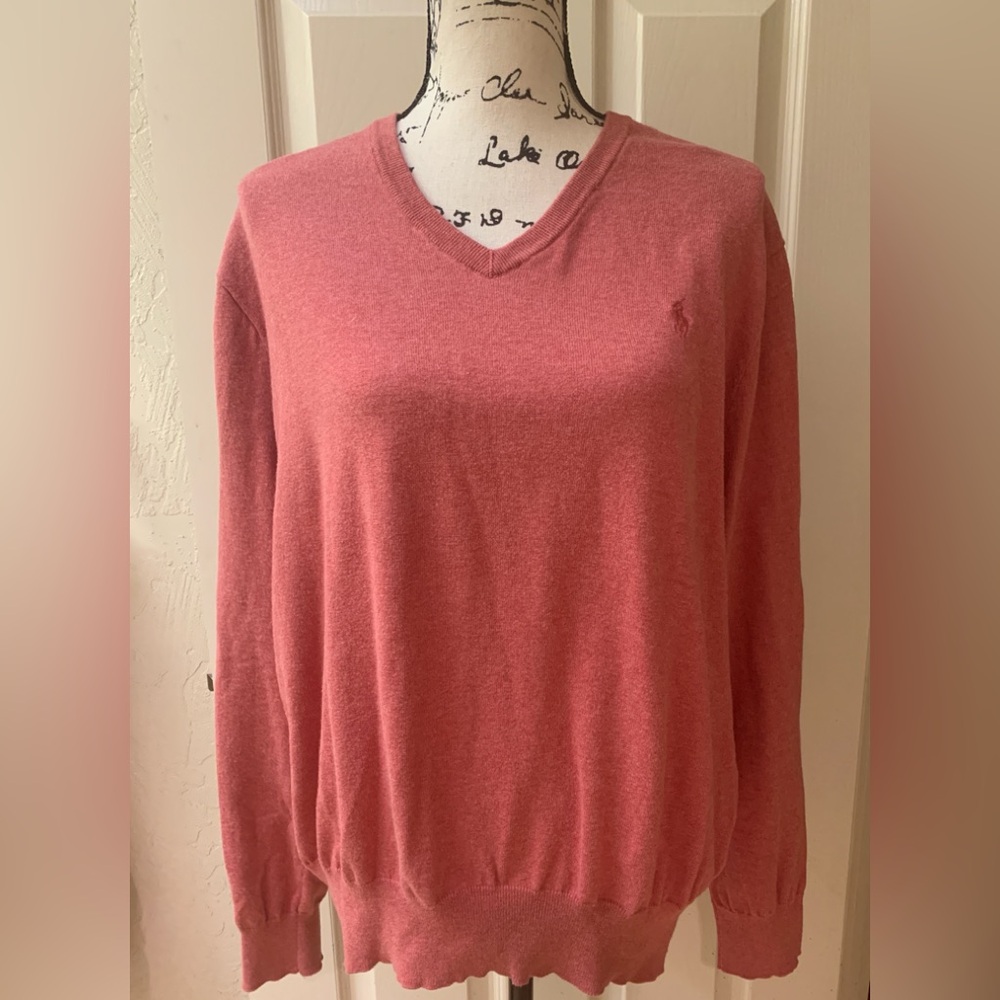 Polo Ralph Lauren Women’s Muted Terra Cotta V Neck Sweater